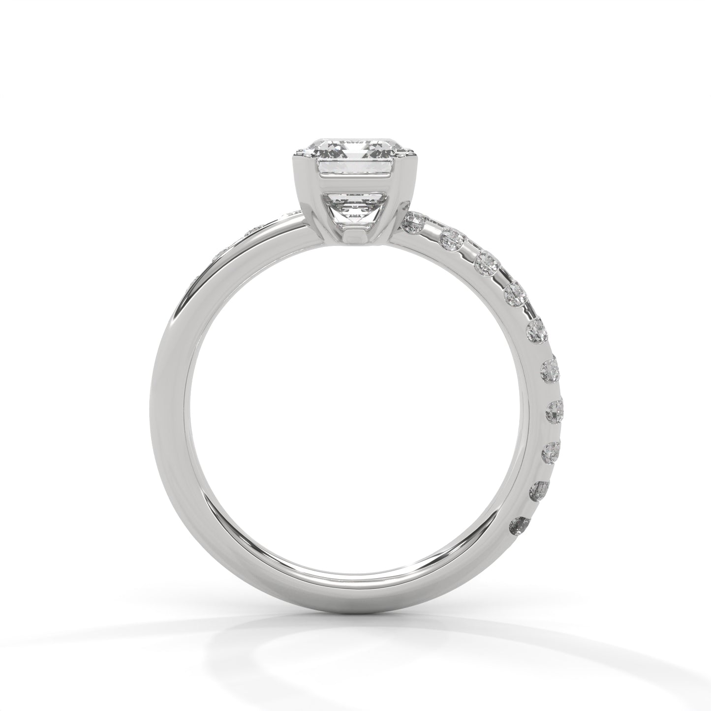 Emerald Cross Solitaire Ring