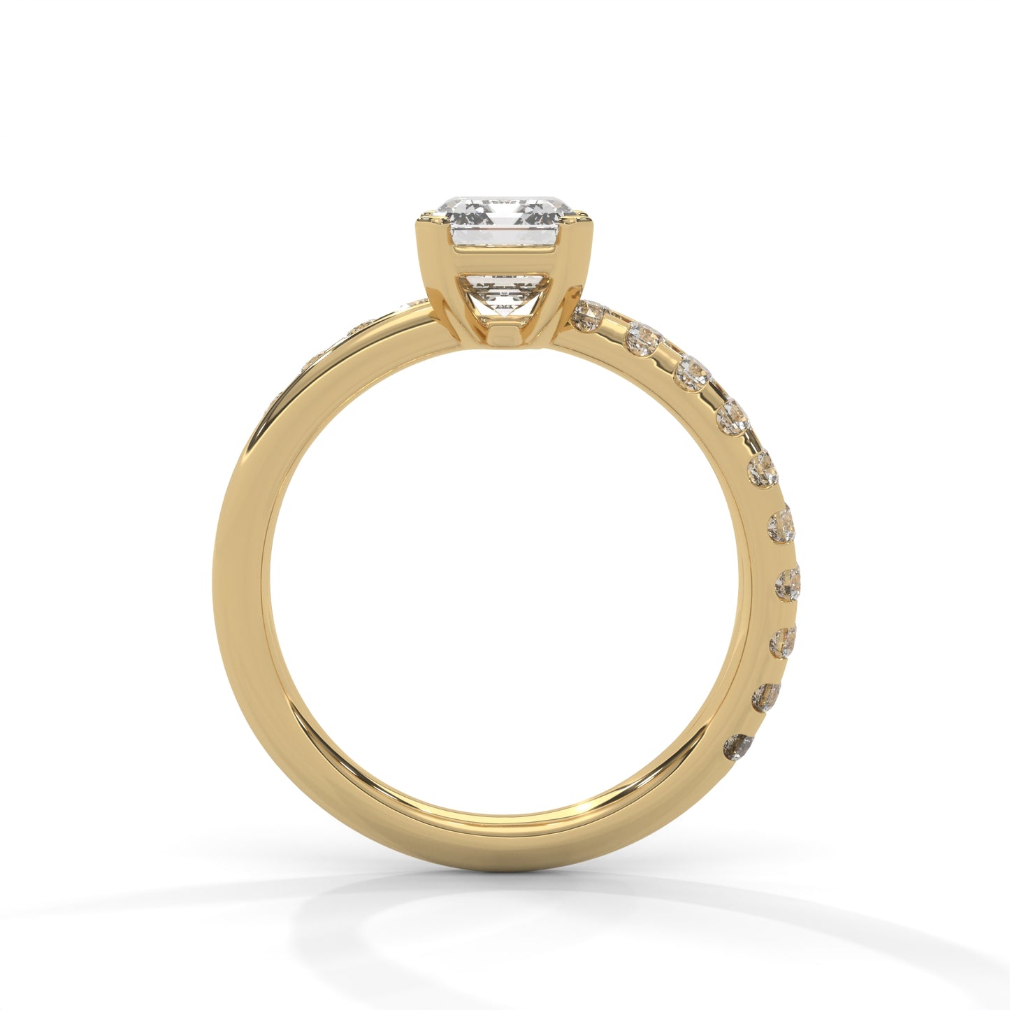 Emerald Cross Solitaire Ring