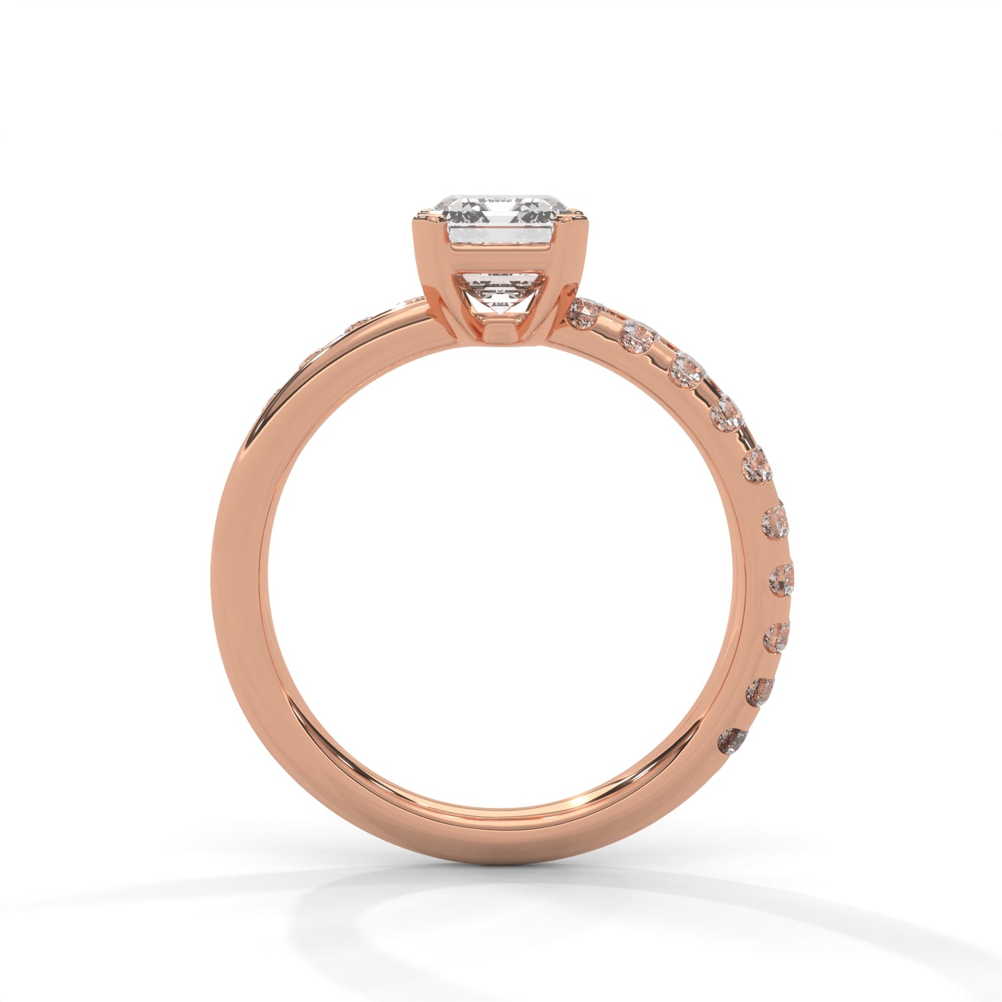 Emerald Cross Solitaire Ring