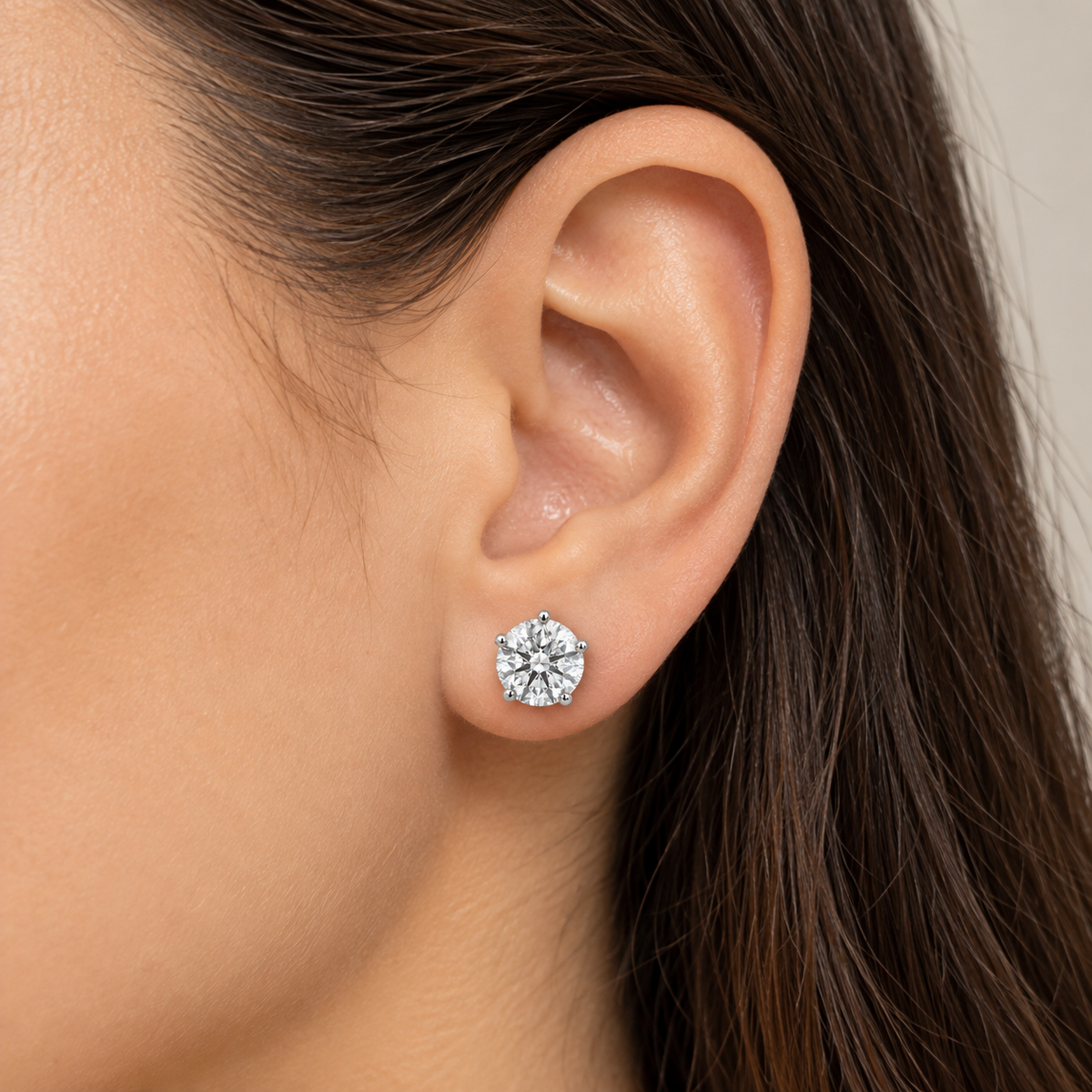 5 Prong Flower Petal Solitaire Studs