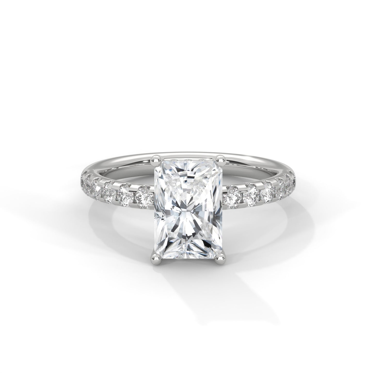 Radiant Hidden Halo Pave Set Solitaire Engagement