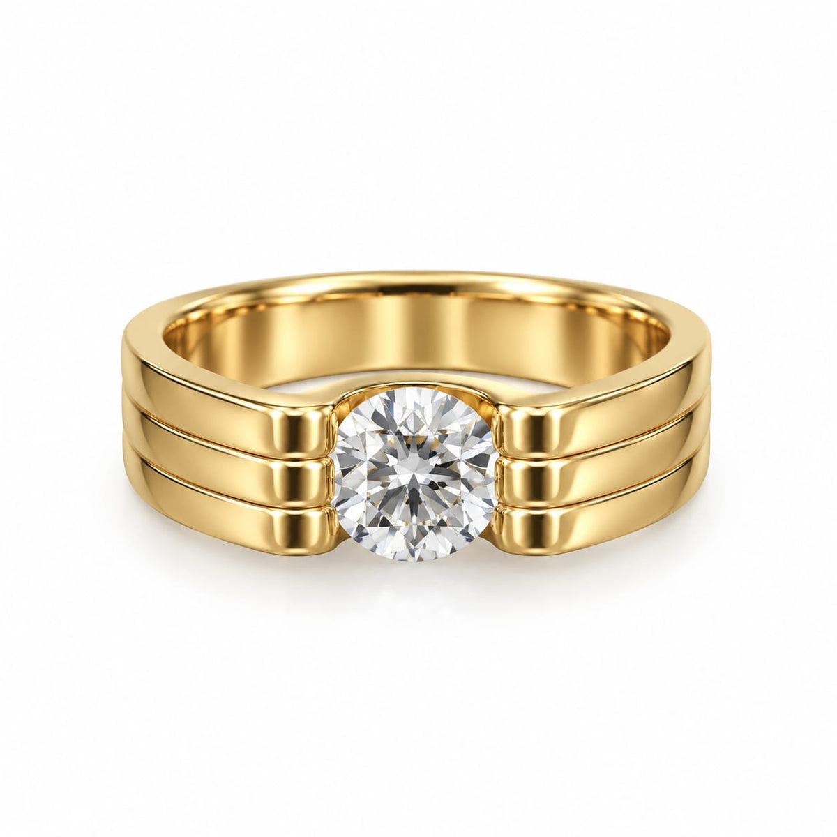 Unique Men's Solitaire Ring