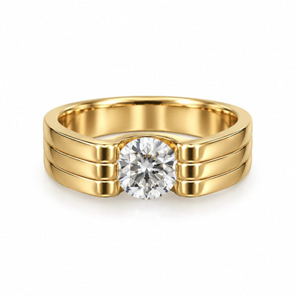 Unique Men's Solitaire Ring