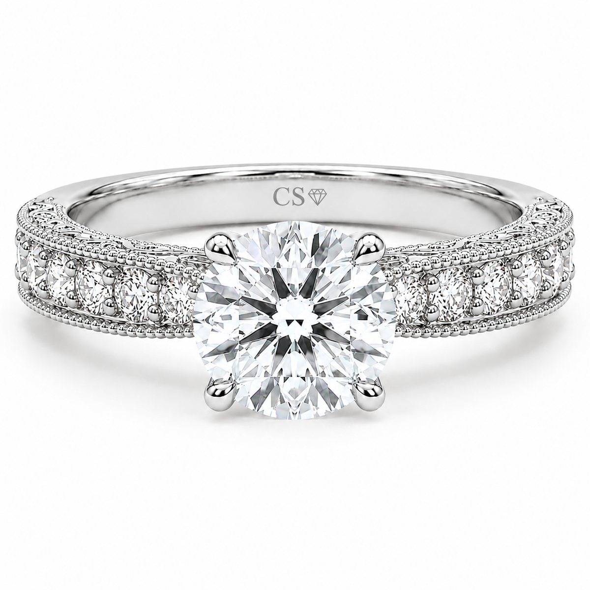 Surface Prong Pave Set