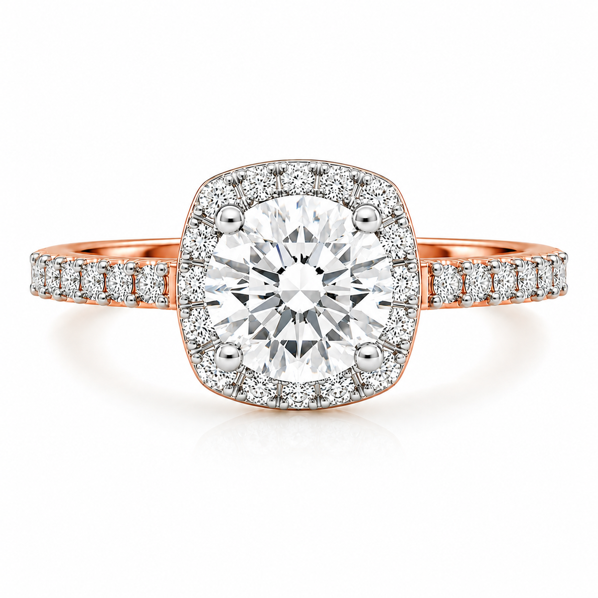 Round Halo Pave Set