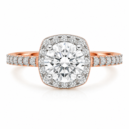 Round Halo Pave Set
