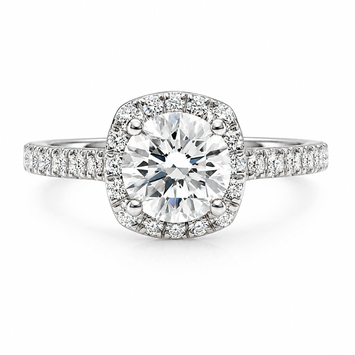 Round Halo Pave Set