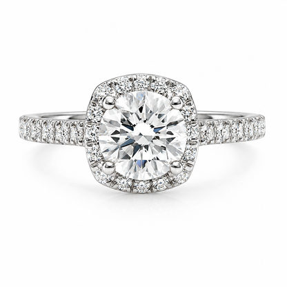 Round Halo Pave Set