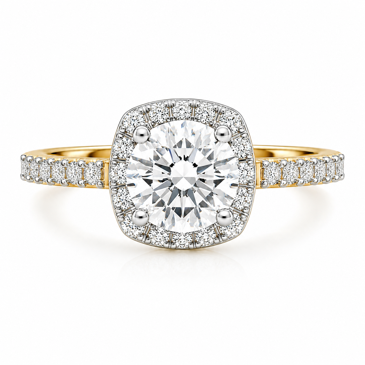 Round Halo Pave Set