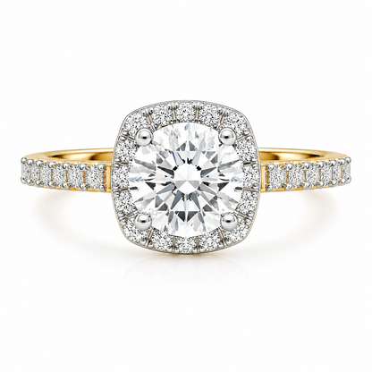 Round Halo Pave Set