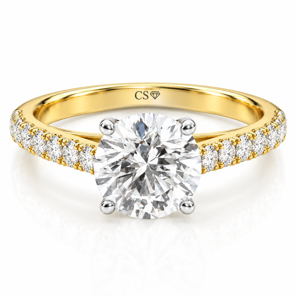 Round Pave Cathedral set