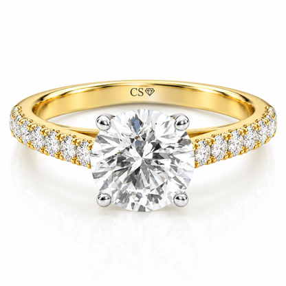 Round Pave Cathedral set