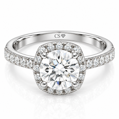 Round Halo Pave Set