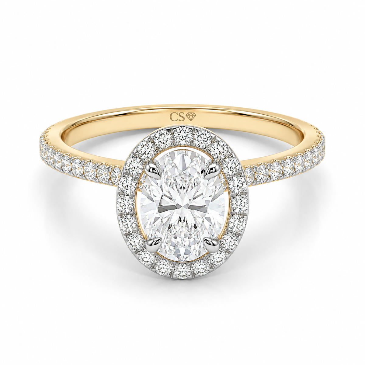 Oval Halo Pave Set