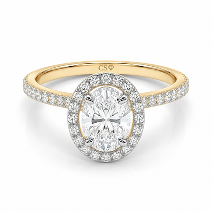 Oval Halo Pave Set