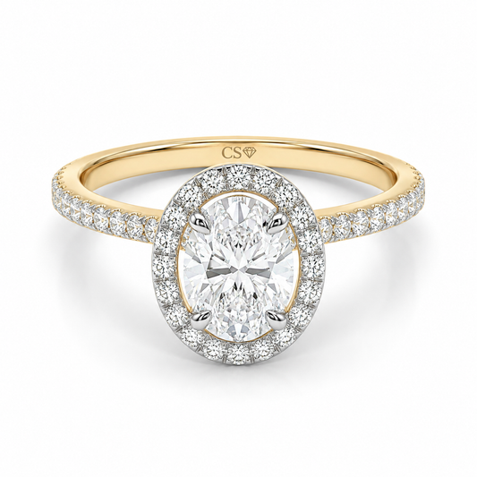 Oval Halo Pave Set
