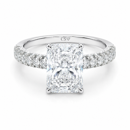 Radiant Half Band Hidden Halo Pave Set