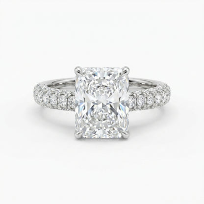 Radiant Half Band Hidden Halo Pave Set