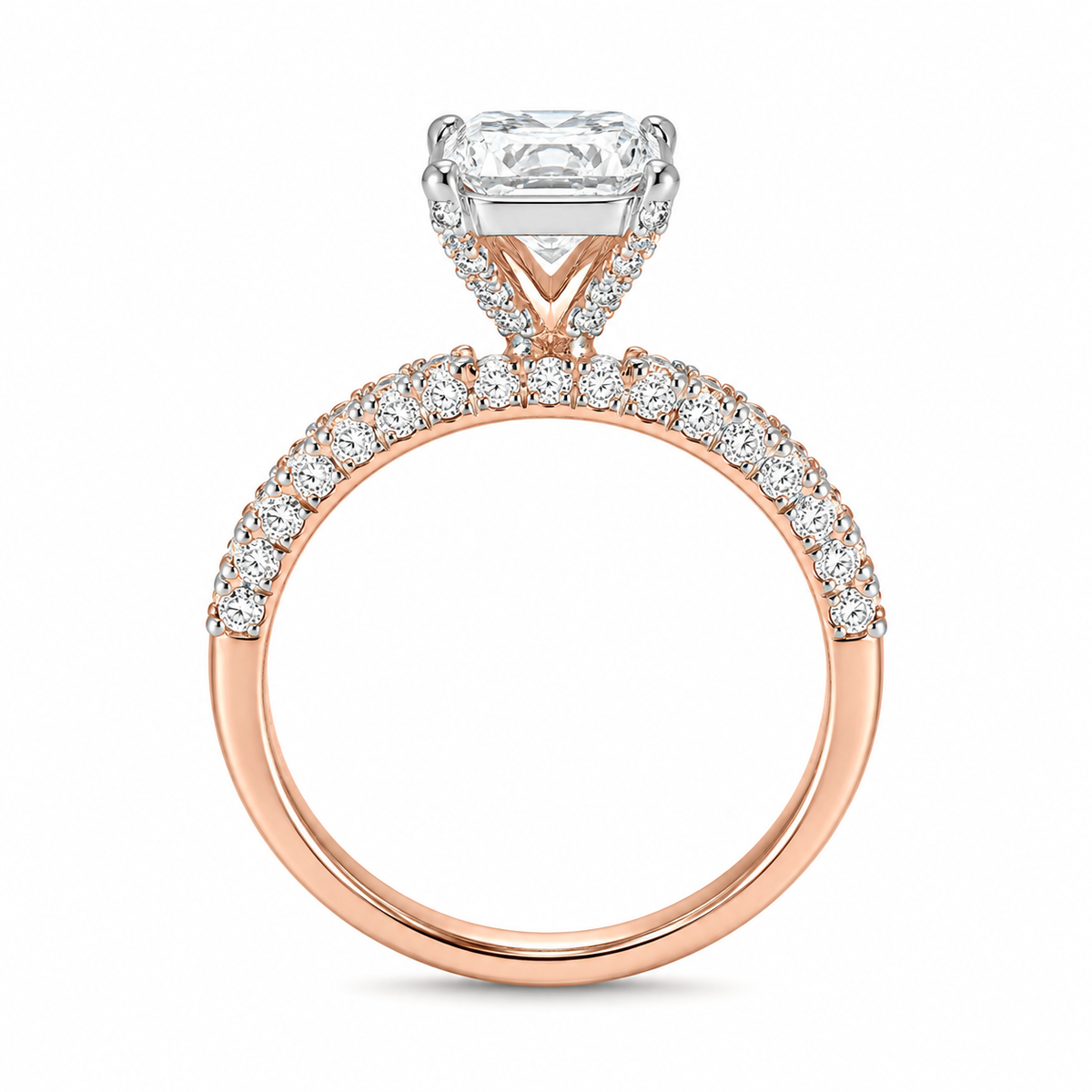 Radiant Half Band Hidden Halo Pave Set