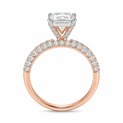 Radiant Half Band Hidden Halo Pave Set