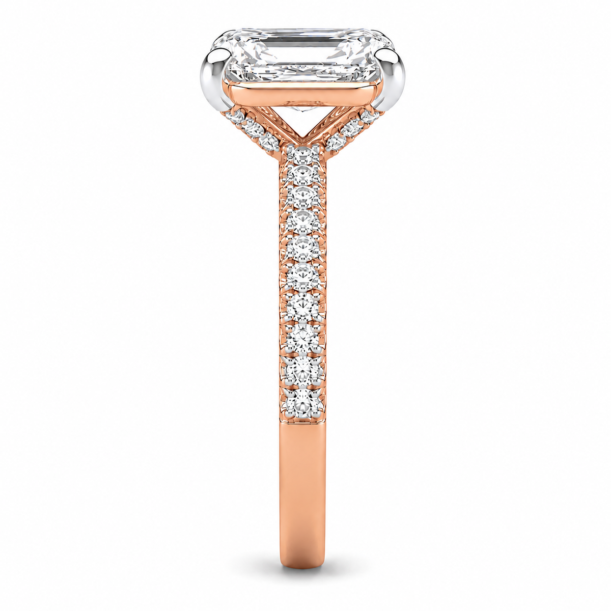 Radiant Half Band Hidden Halo Pave Set