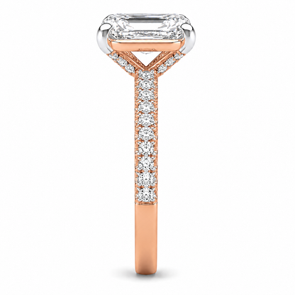 Radiant Half Band Hidden Halo Pave Set