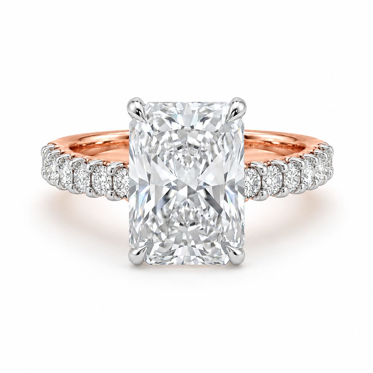 Radiant Half Band Hidden Halo Pave Set