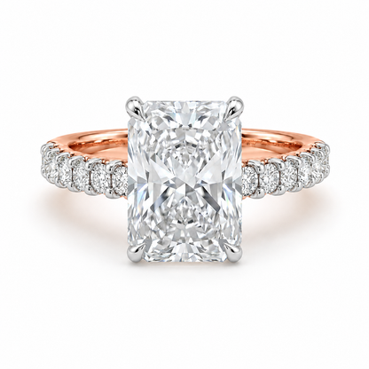 Radiant Half Band Hidden Halo Pave Set