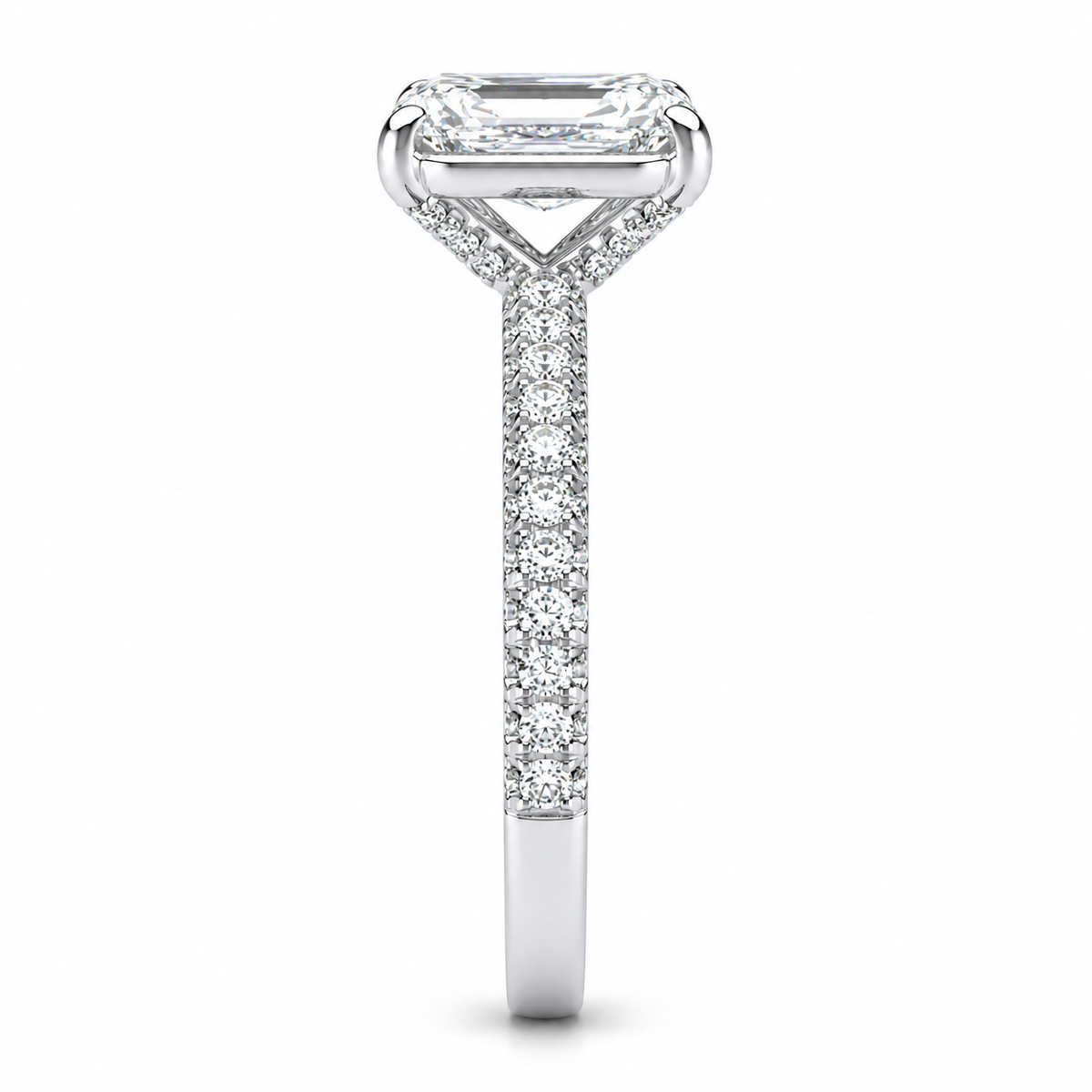 Radiant Half Band Hidden Halo Pave Set