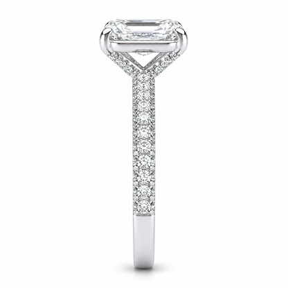 Radiant Half Band Hidden Halo Pave Set