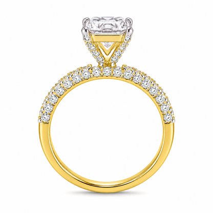 Radiant Half Band Hidden Halo Pave Set