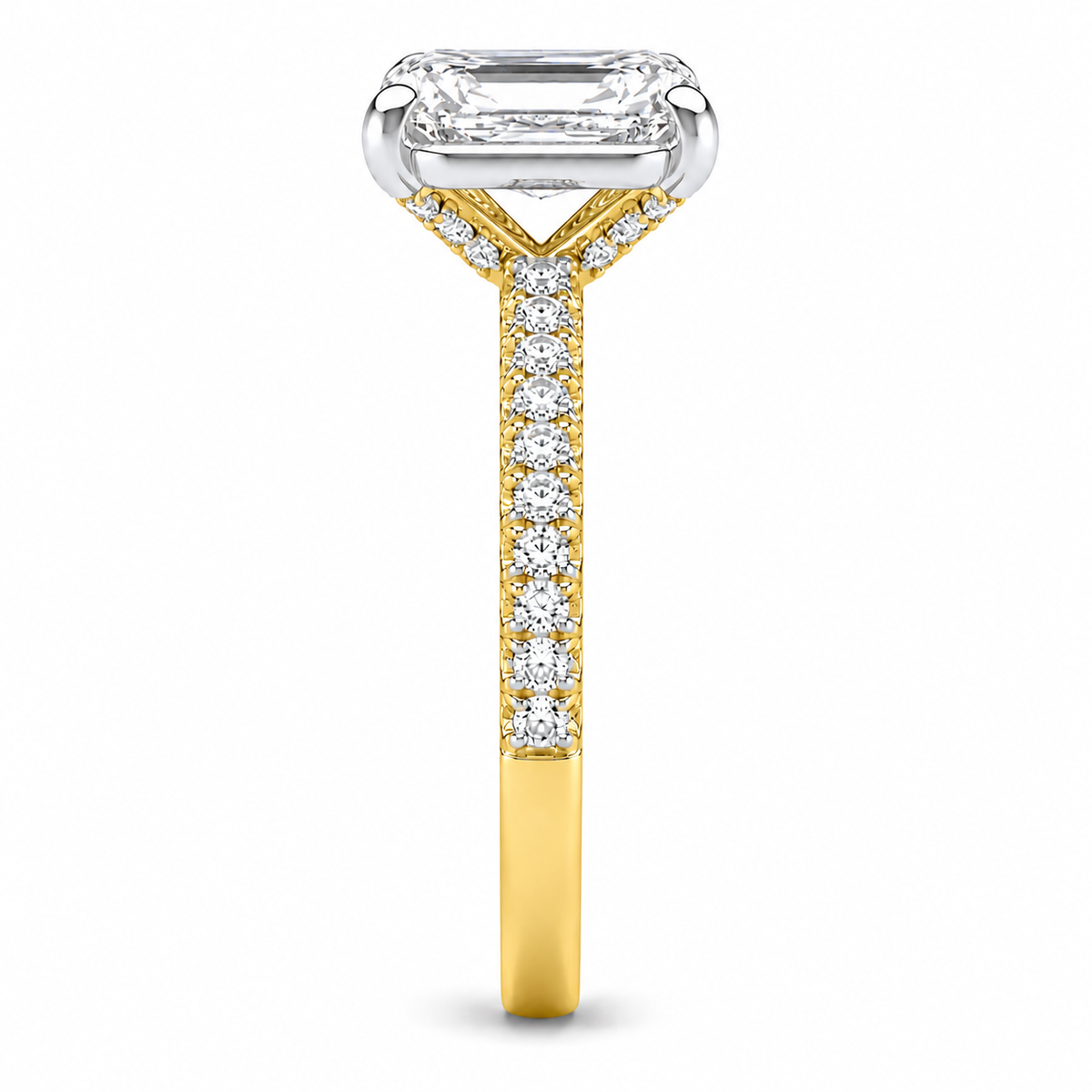 Radiant Half Band Hidden Halo Pave Set