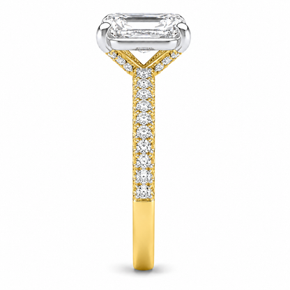Radiant Half Band Hidden Halo Pave Set