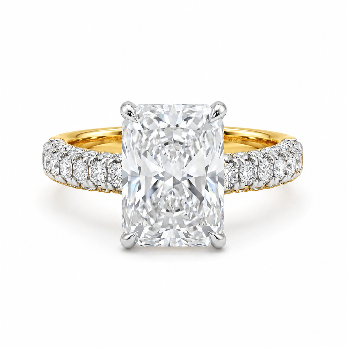 Radiant Half Band Hidden Halo Pave Set