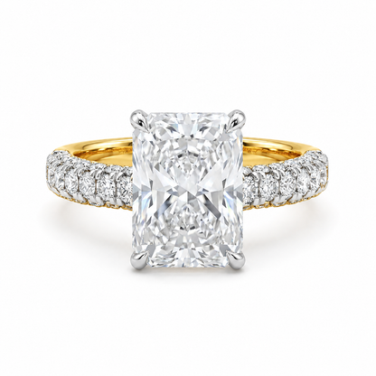 Radiant Half Band Hidden Halo Pave Set