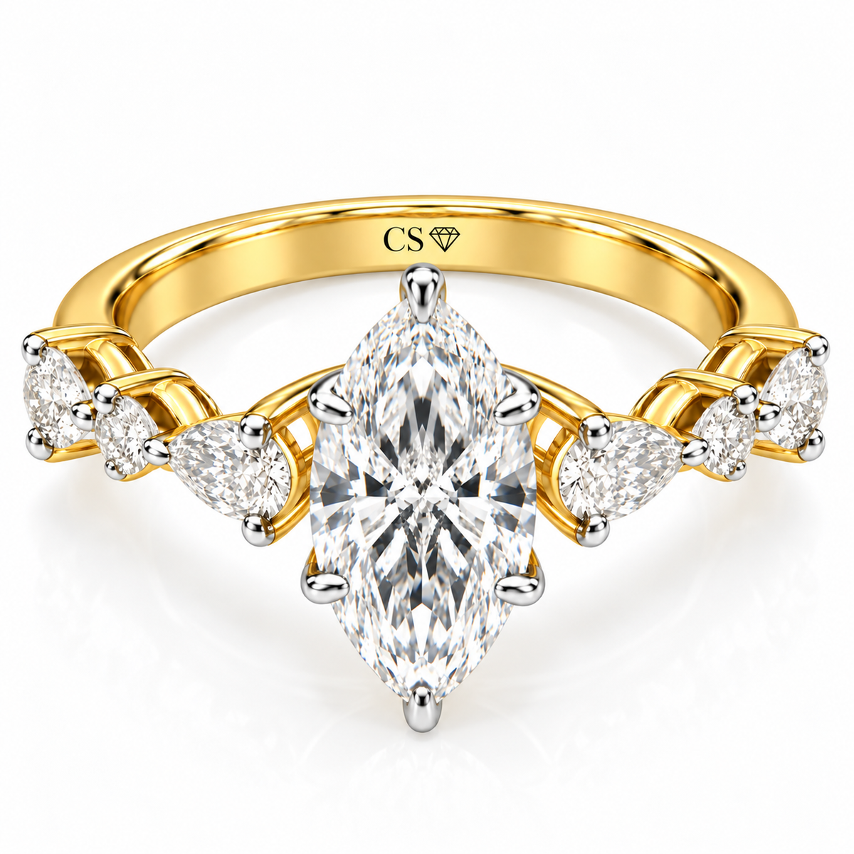 Marquise Pear Round sides