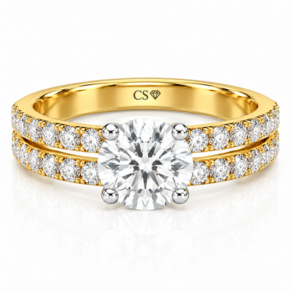 Round Double Pave set