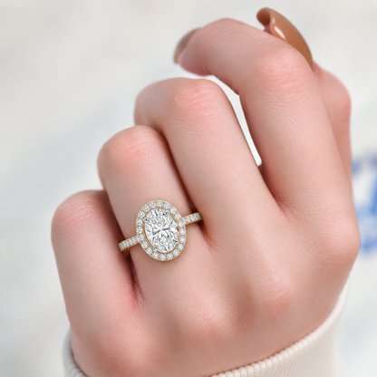 Oval Halo Pave Set