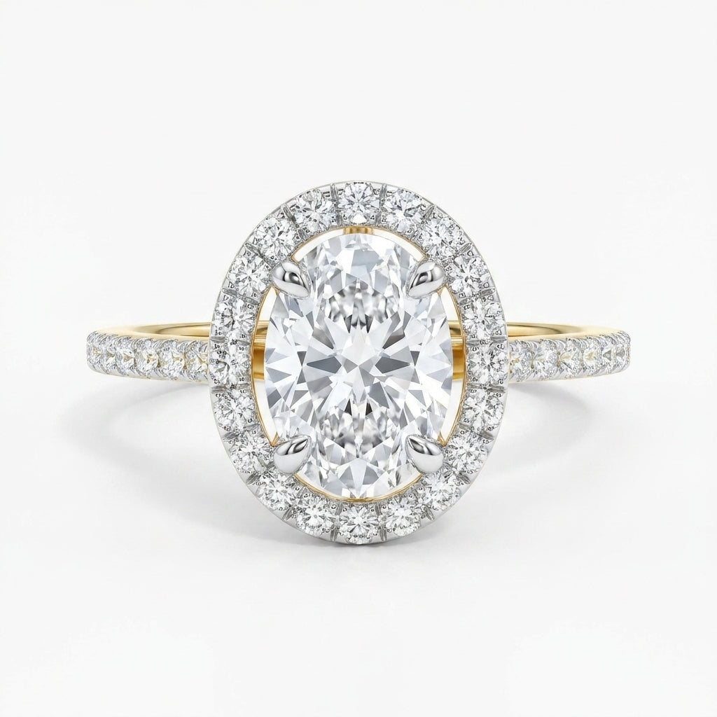 Oval Halo Pave Set