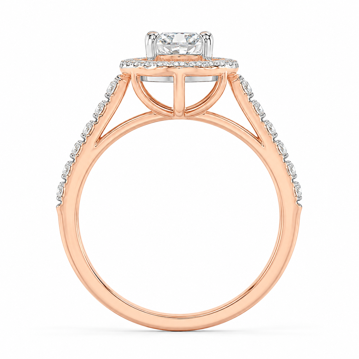 Oval Halo Pave Set