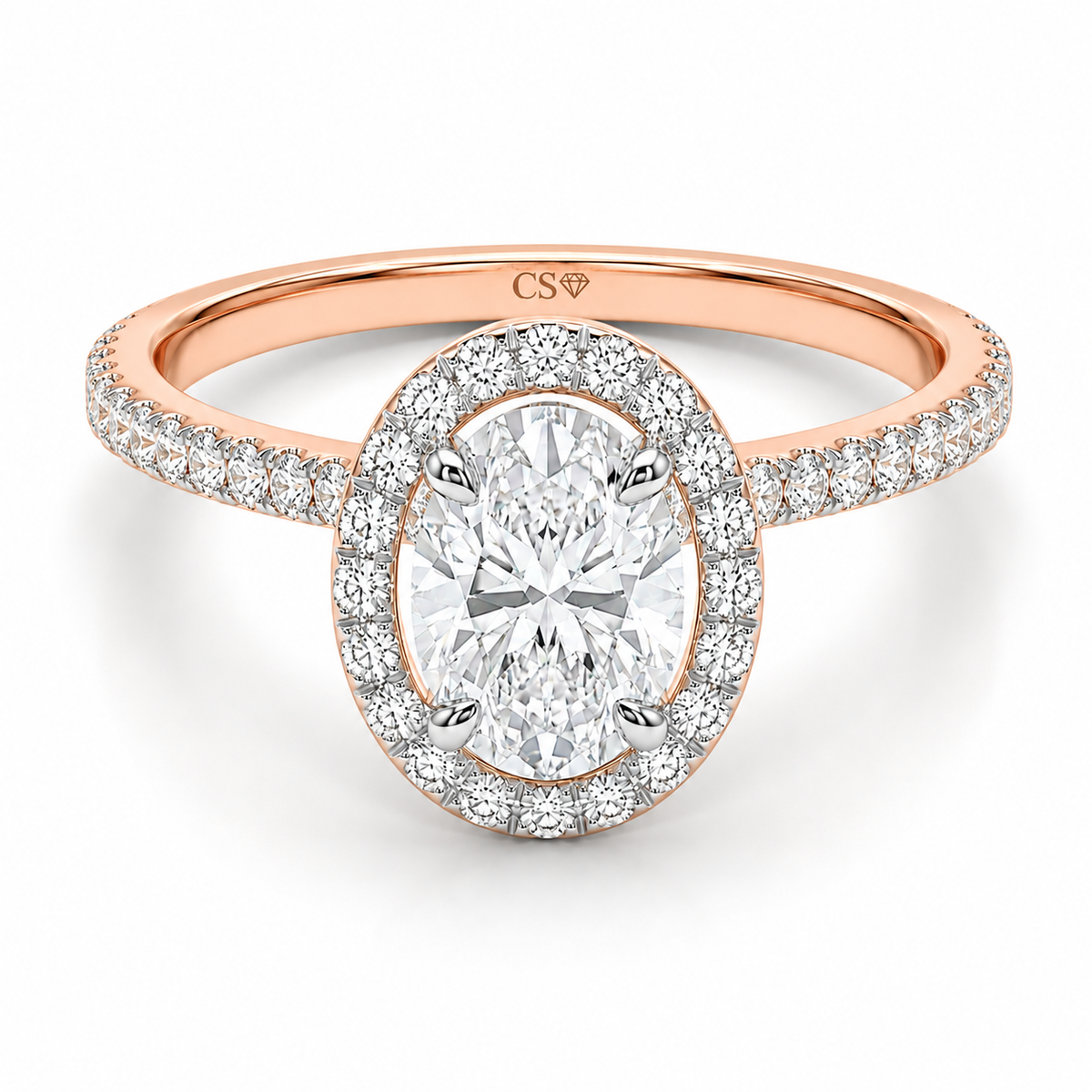 Oval Halo Pave Set