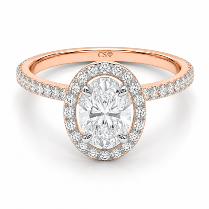 Oval Halo Pave Set