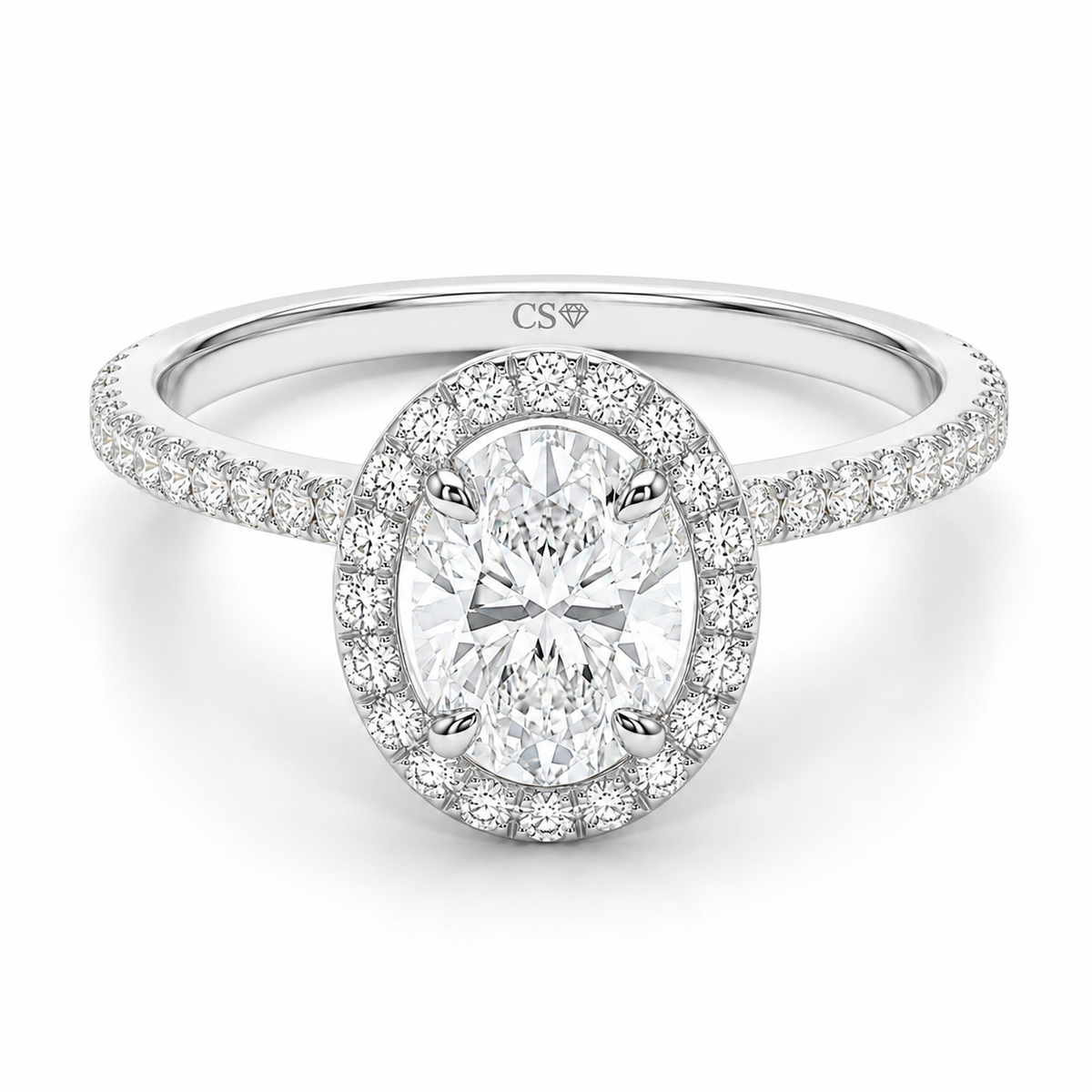 Oval Halo Pave Set