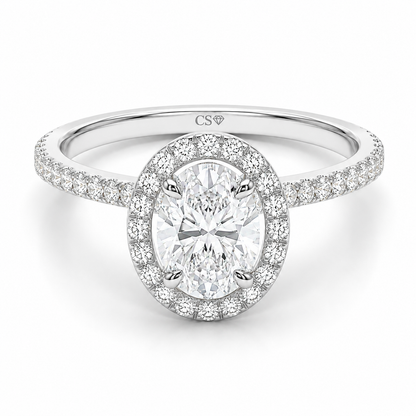 Oval Halo Pave Set