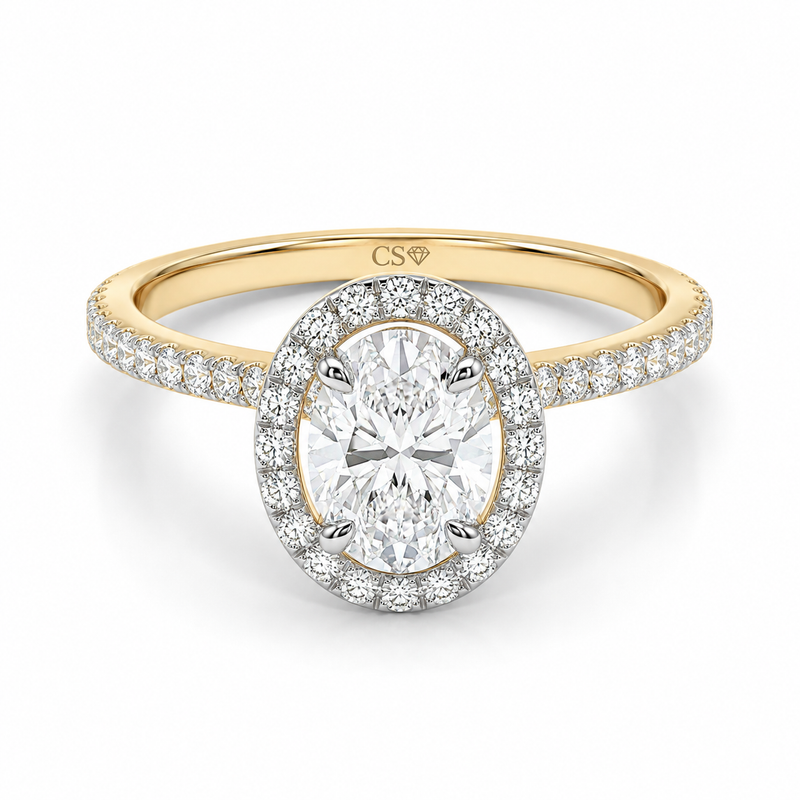 Oval Halo Pave Set