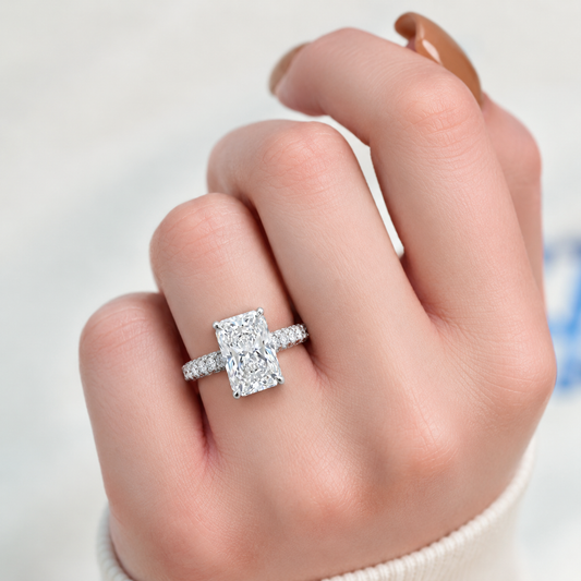 Radiant Half Band Hidden Halo Pave Set