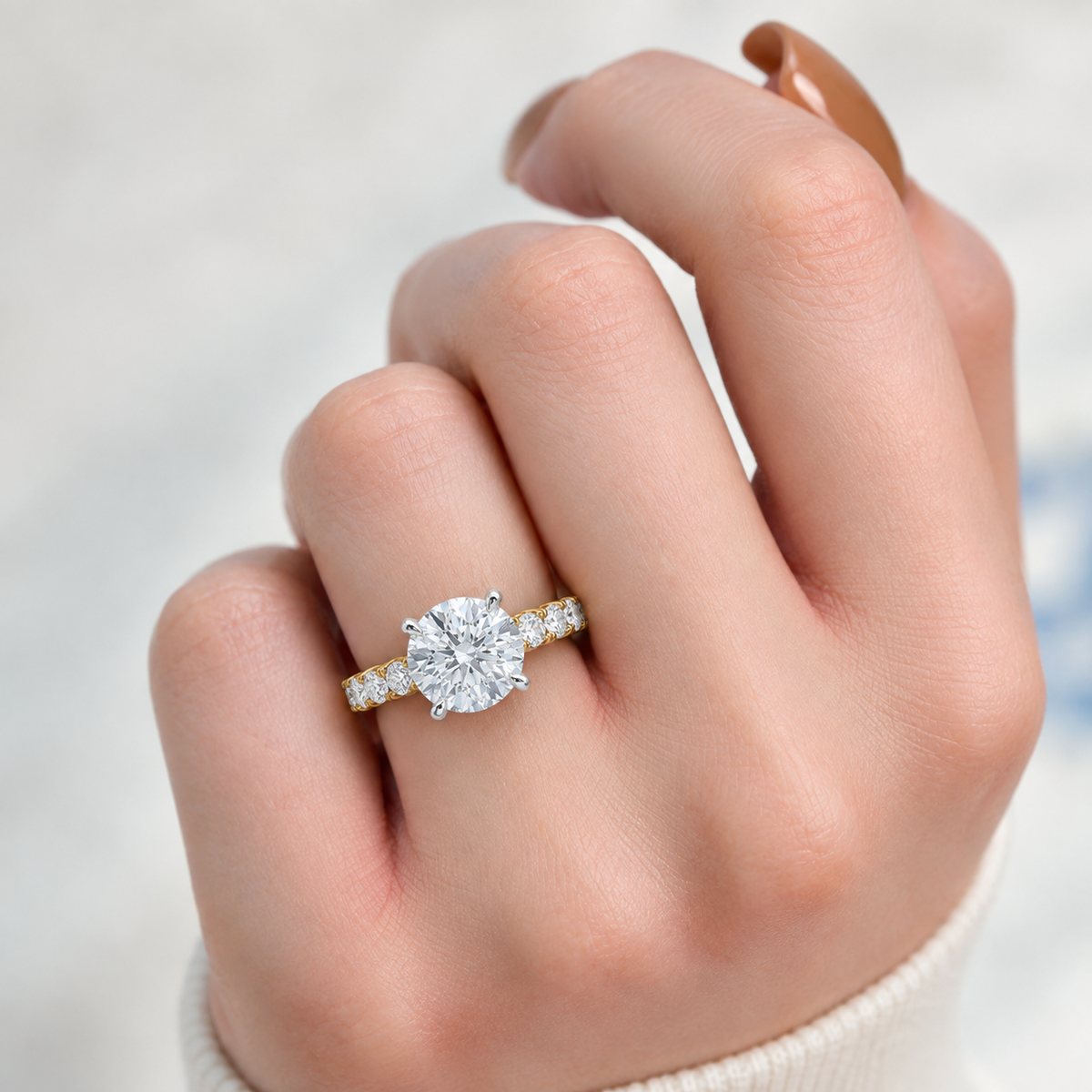 Round Scaloop Pave Set