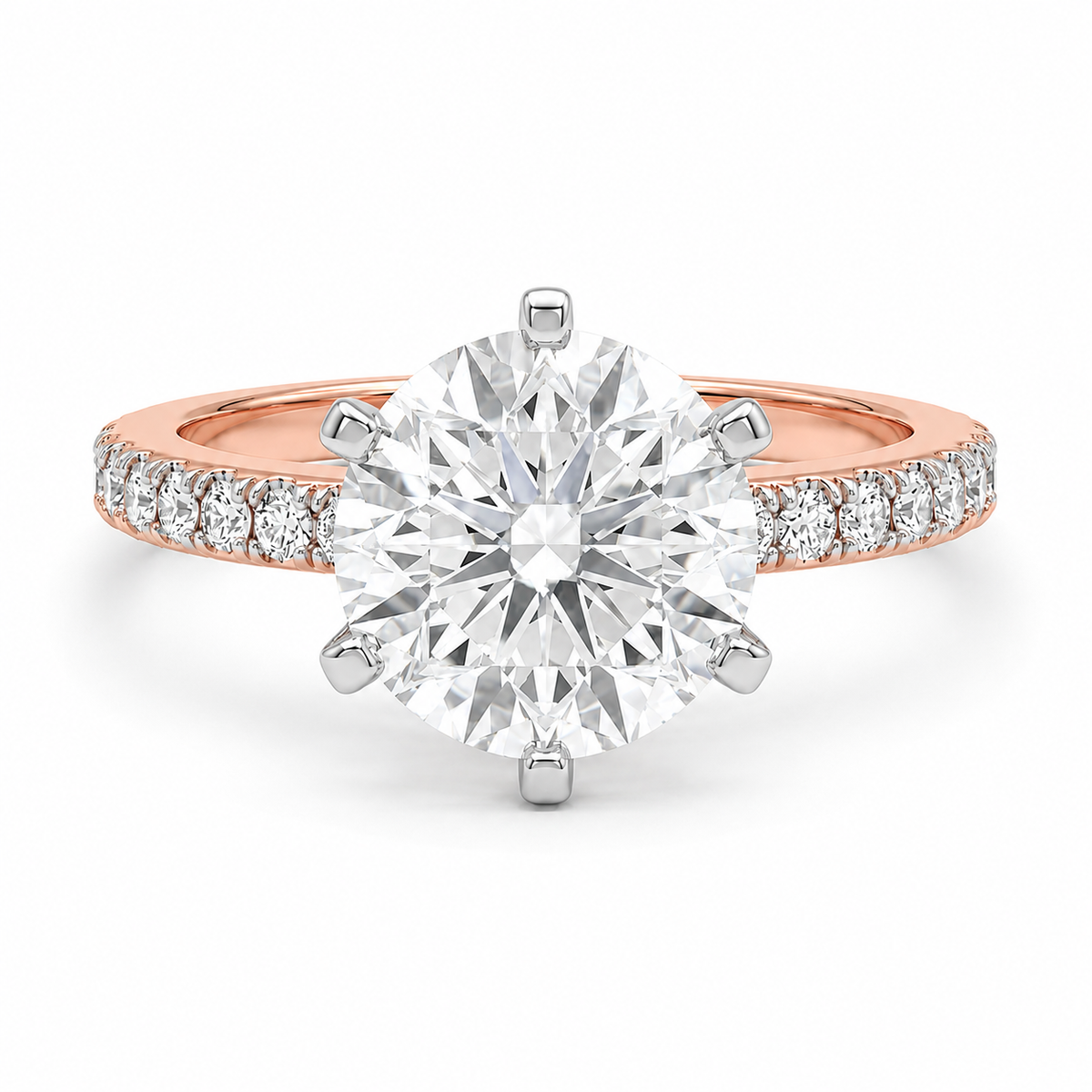 Round 6 Prong Pave Set