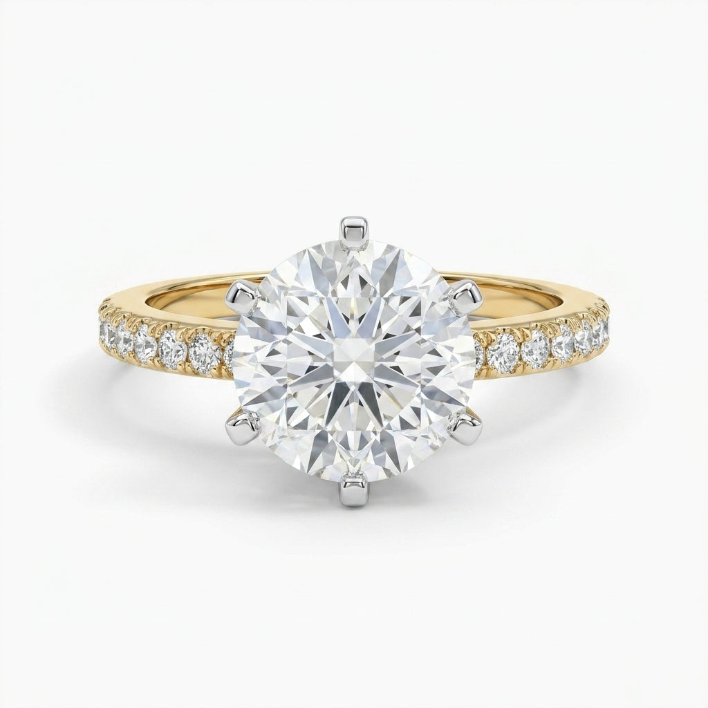 Round 6 Prong Pave Set