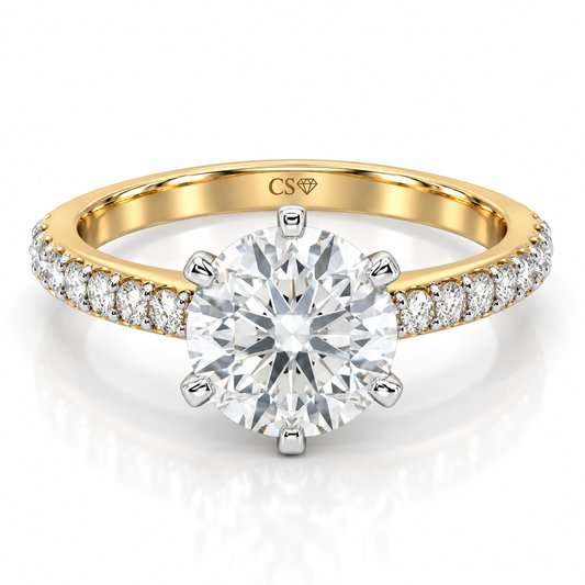 Round 6 Prong Pave Set